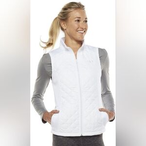 Fila Sport Women's White Quilted Full-Zip Vest Lightweight Athletic Outerwear S